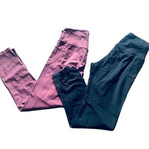 LOT OF 2 LEGGINGS, Tummy control workout running yoga Leggings for Women SIZE M